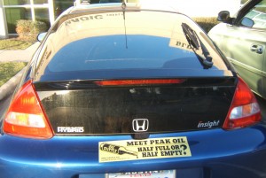 1st Generation Insight with Peak Oil sticker Cedar Park Insight